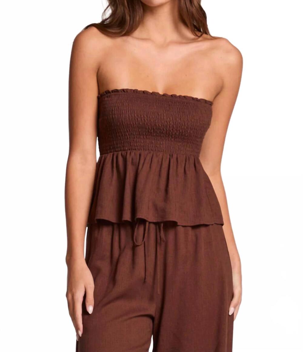NEW CHASER frieda tube top in kahlua
